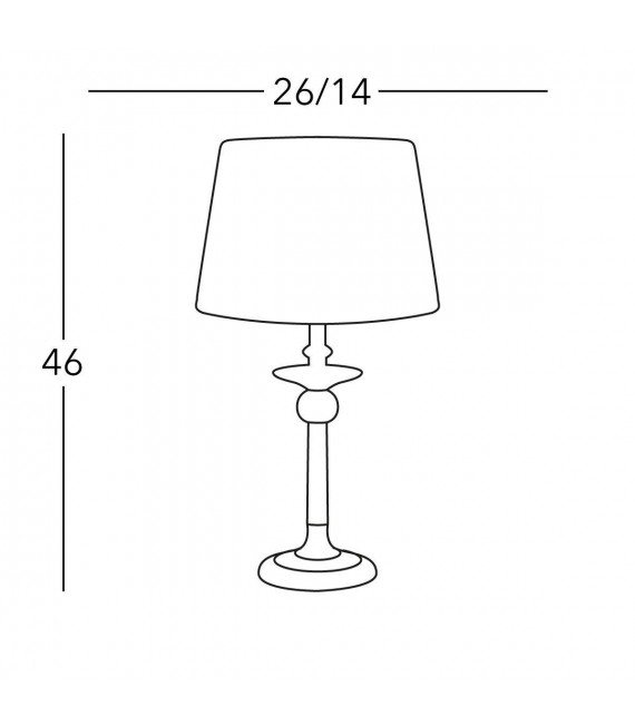 Lampada da tavolo classica ASCOT in ottone antico 1 lampadina