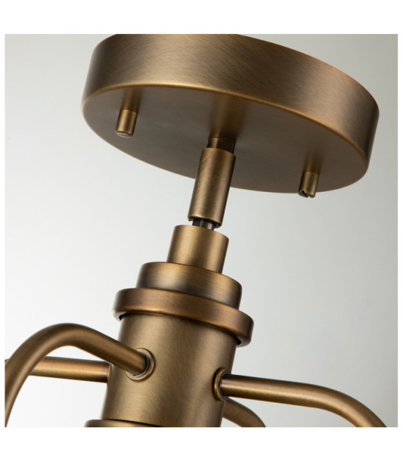 Kichler pendant light Transparent grained glass, steel Natural brass