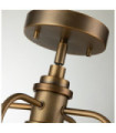 Kichler pendant light Transparent grained glass, steel Natural brass