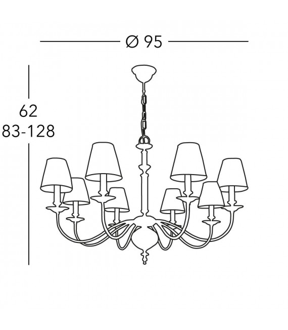 Klassischer Kronleuchter ASCOT Antik Messing 8 Glühbirnen