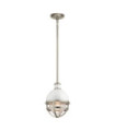 Kichler pendant light Transparent ribbed glass, brushed nickel and white steel
