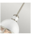 Kichler pendant light Transparent ribbed glass, brushed nickel and white steel