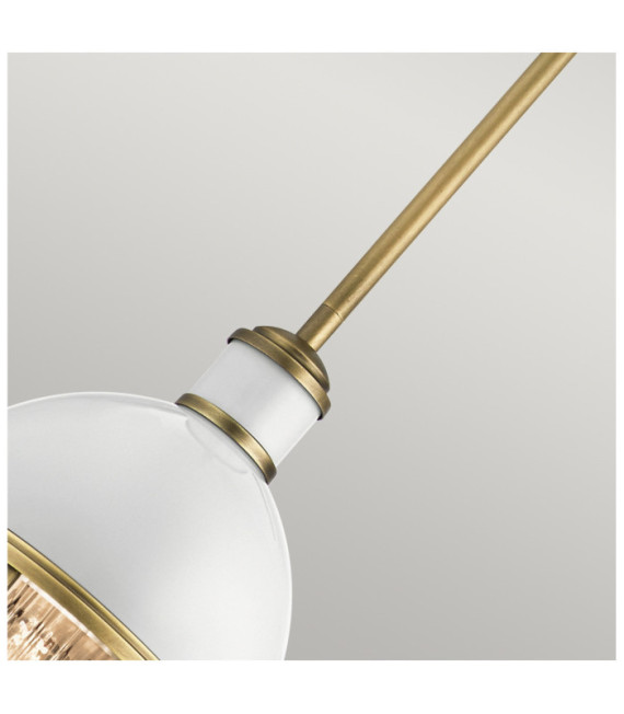 Kichler pendant light Transparent ribbed glass, steel Natural and white brass