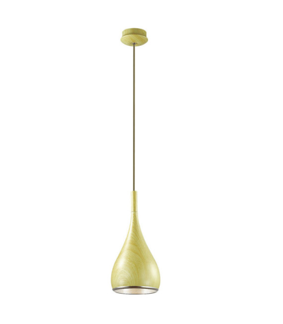 Gemma Colgante Acero, Vidrio Madera