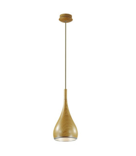 Gemma Pendant Steel, Glass Wood