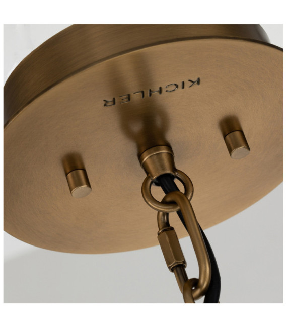 Kichler pendant light Black steel and natural brass