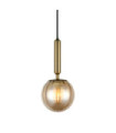 Suspension Ravena Verre,Acier Laiton, Ambre