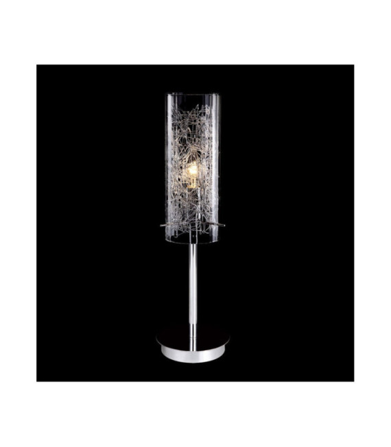 Lampada da tavolo moderna in metallo cromato