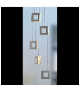 Lámpara colgante LED Lauri Vidrio, aleación de metal Blanco