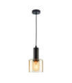 Suspension Santia Verre,Acier Noir
