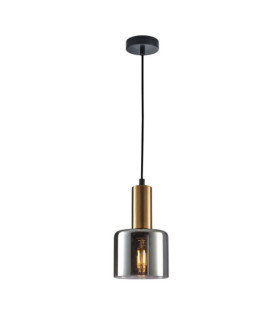 Lampada a sospensione Santia Vetro, Acciaio Rame