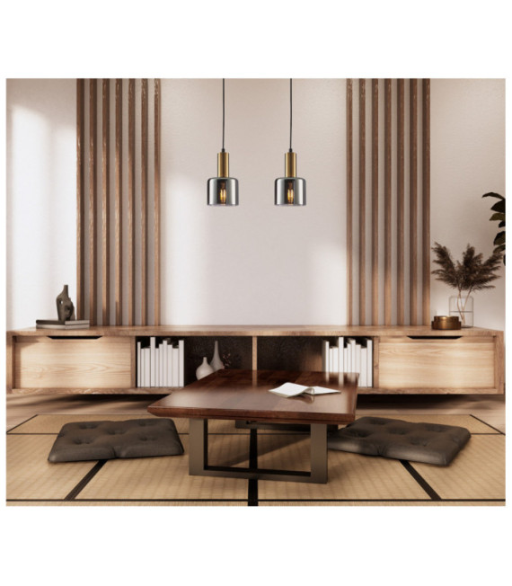 Suspension Santia Verre,Acier Cuivre