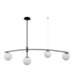 Suspension Senai Verre,acier,aluminium Satiné noir