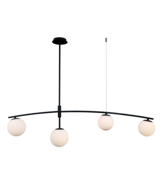 Senai pendant light Glass, steel, black satin aluminum