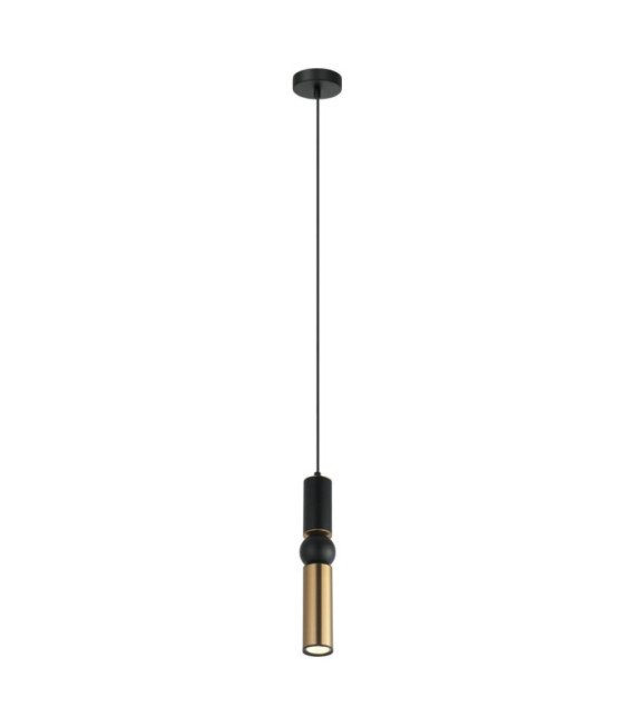 Isidora-Pendelleuchte aus Stahl, schwarzem Aluminium und antiker Bronze