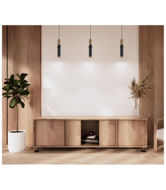 Suspension Isidora Acier,Aluminium Noir, Bronze Antique