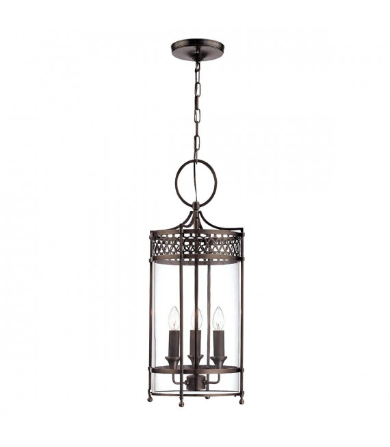 Lampada a sospensione Emily, rame e vetro, 3 lampadine