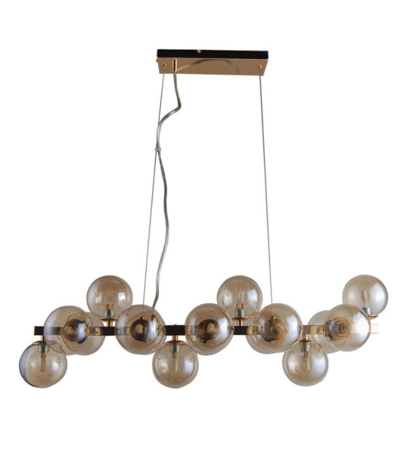 Marbelio Pendant Glass, Steel Gold, Cognac