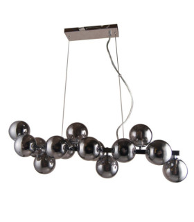Suspension Marbelio Verre,Acier Chromé,Fumé