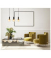 Santia Pendant Lamp Glass, Black Steel
