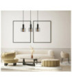 Suspension Santia Verre,Acier Noir