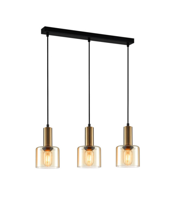 Santia Lámpara Colgante Cristal, Acero Cobre