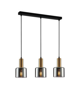 Santia Lámpara Colgante Cristal, Acero Cobre