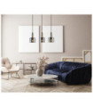 Suspension Santia Verre,Acier Argent