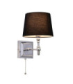 Luno Chrome wall light, Black