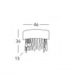 Applique murale en cristal PARALUME chrome 2 ampoules