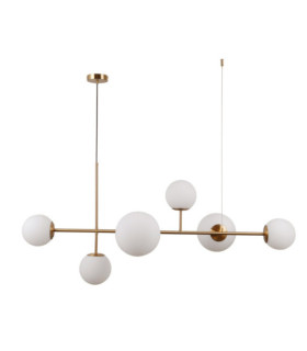 Vailante Pendelleuchte Glas, Stahl, Aluminium Honey Brass