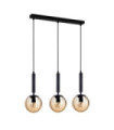 Suspension Ravena Verre,Acier Noir