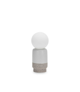 Lámpara de mesa de cemento y yeso color crema