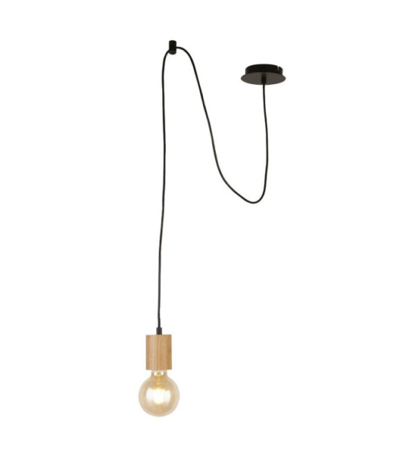 Suspension Spinny Acier doux Noir mat, naturel