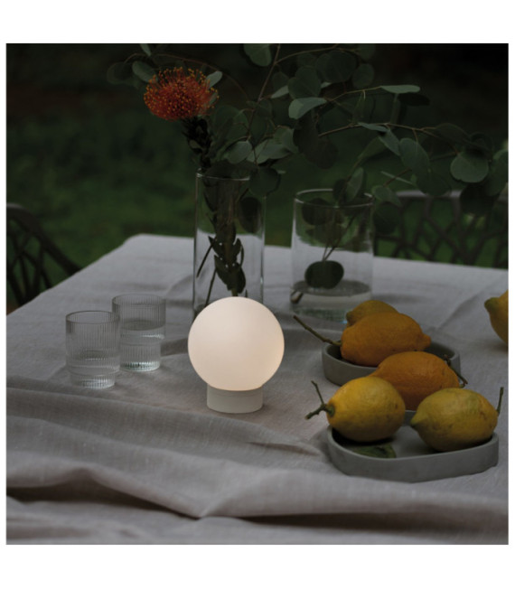 Lámpara de mesa para exterior SUN Vidrio, metal blanco