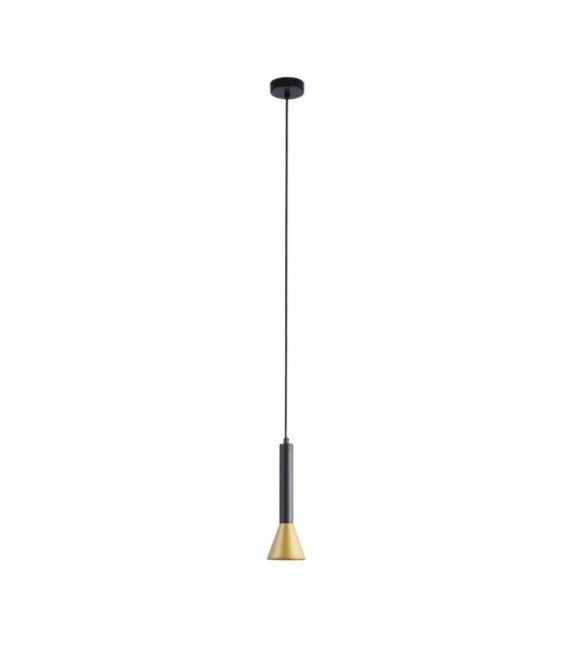 Signal-Pendelleuchte, Baustahl, Gold, Schwarz
