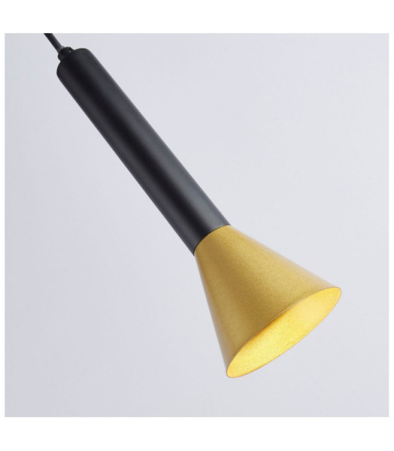 Lámpara colgante de señal Acero dulce Oro, Negro