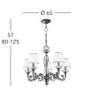Chandelier classique CONTARINI or Français 5 ampoules