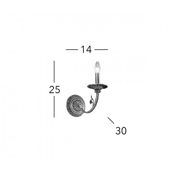 Klassische PISANI Chrom Wandleuchte 1 Glühbirne