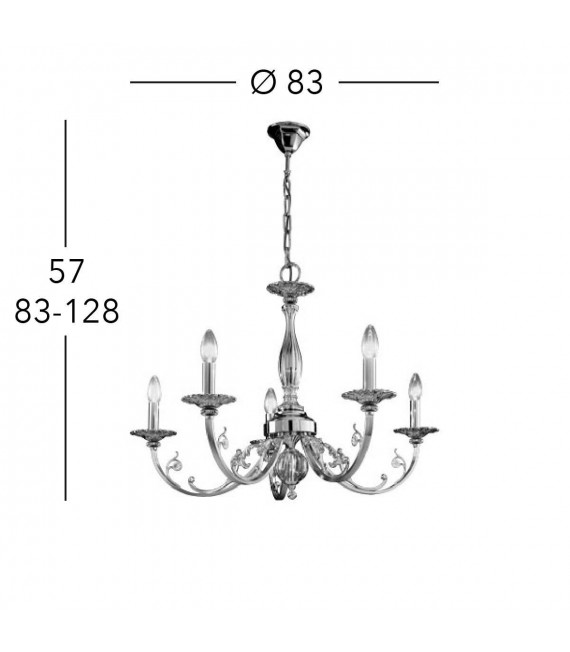 Candelabro clásico PISANI French gold 5 bombillas