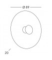 Applique murale design LUNA Or 24 Carats 1 ampoule