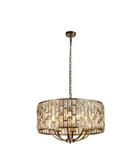 Bijou pendant light Mild steel, glass Antique Brass