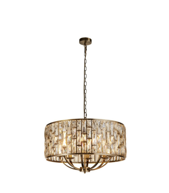 Lampada a sospensione Bijou Acciaio dolce, vetro Ottone anticato