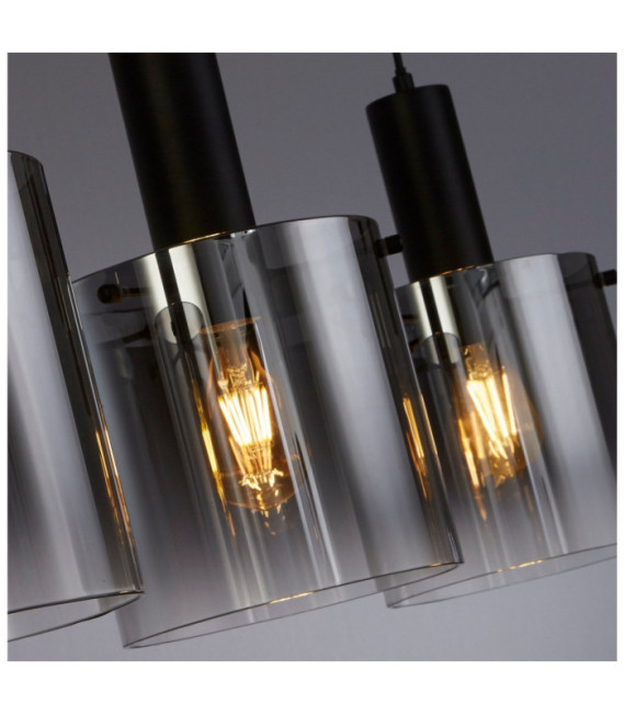 Sweden pendant light Mild steel, Black glass
