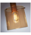 Sweden pendant light Mild steel, Brown glass