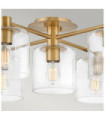 Hinkley Ceiling Light Steel, Transparent Glass Brass Heritage
