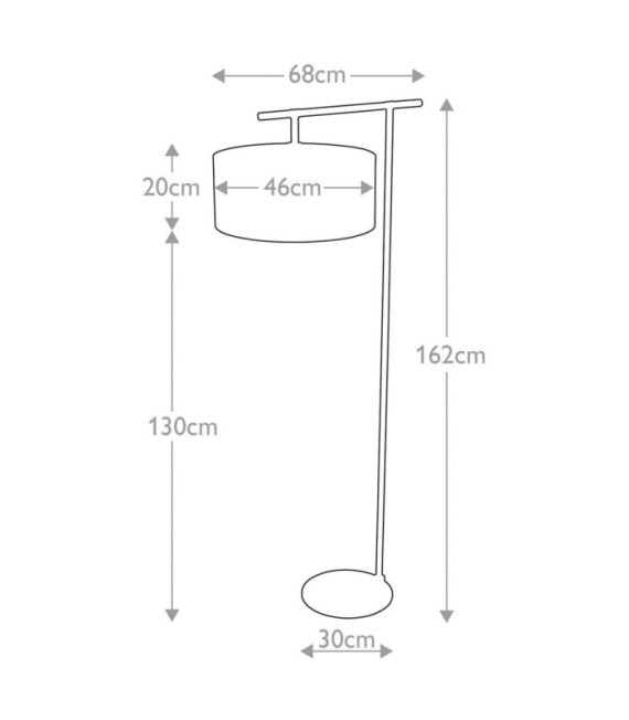 Balance Stehlampe mit schwarzem Stahlschirm