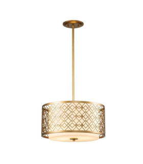 Lampadario Ziggy In Vetro, Acciaio Laccato Oro