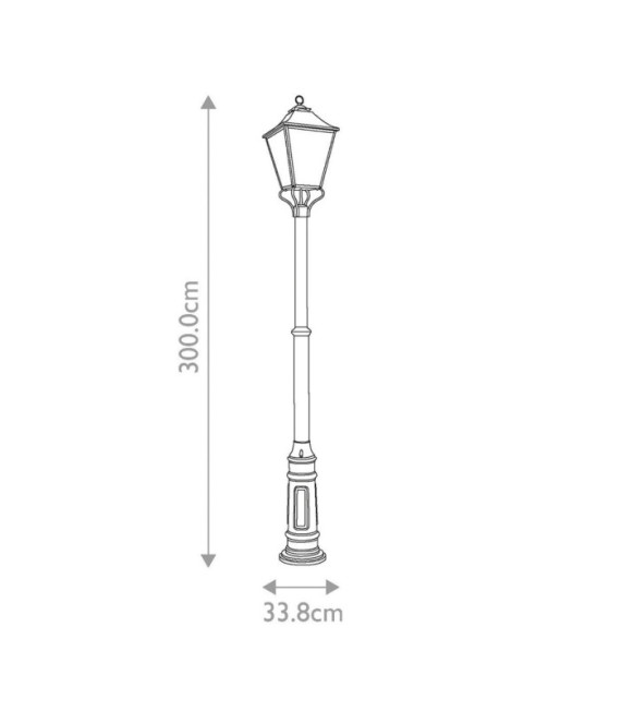 Lámpara de pie para exterior Galena Vidrio semillado, acero inoxidable, aluminio fundido Martre