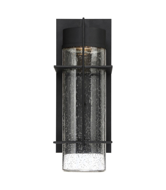 Quoizel exterior wall light Aluminum, transparent grained glass Black earth